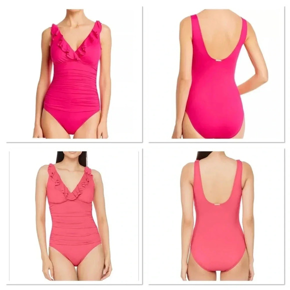 Ralph Lauren Ruffled Over the Shoulder One Piece - Picture 2 of 9